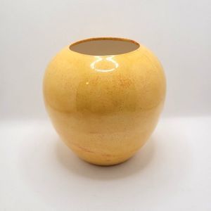 Vintage Boho Pottery Flower Pot Vase 1971 Holland Mold Spring Yellow Red Dust